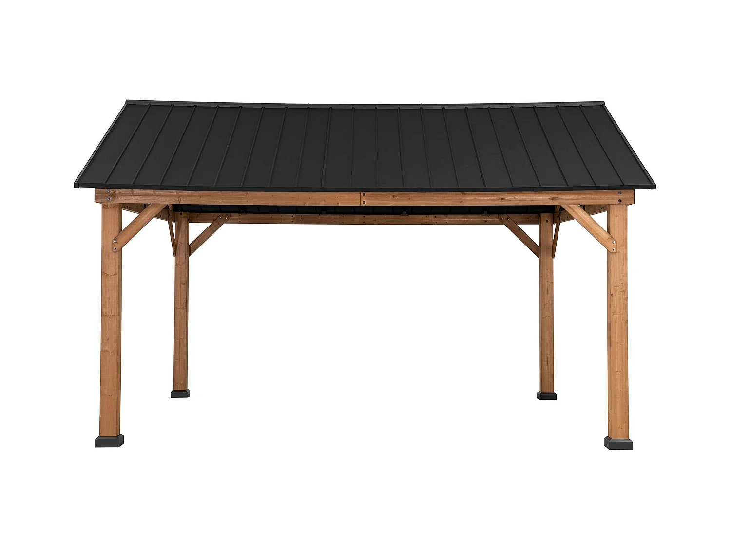 Tonnelle à toit à pignon avec cadre en bois et crochet de plafond TÖDI 335 cm x 399 cm