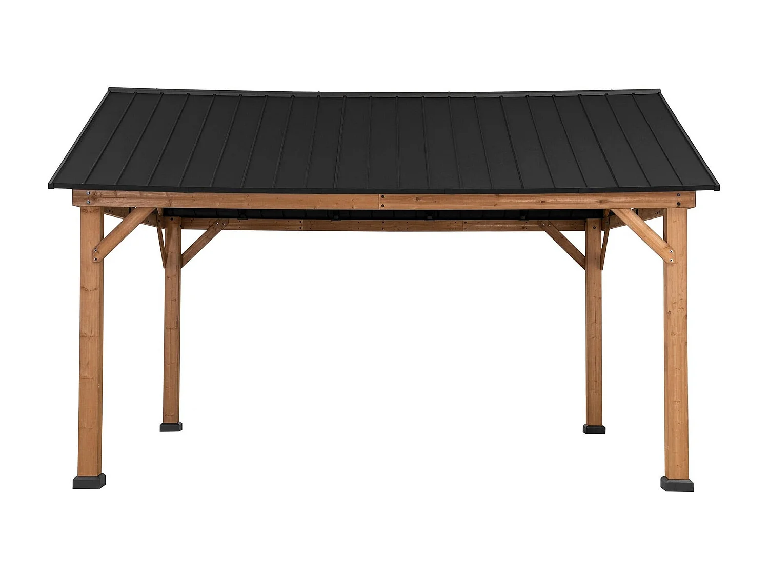 Tonnelle à toit à pignon avec cadre en bois et crochet de plafond TÖDI 335 cm x 399 cm