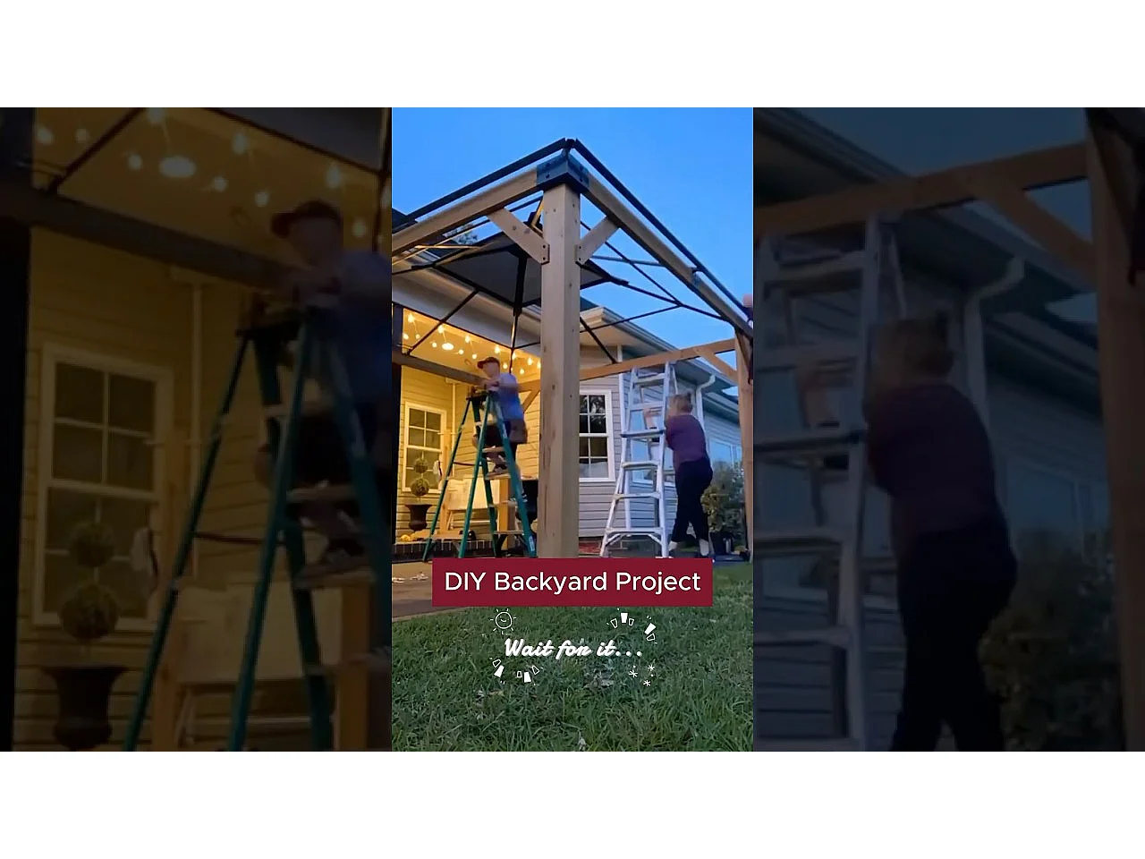 Pavillon en bois avec cadre en acier anthracite et lucarne en polycarbonate PIRIN 336cm x 336cm