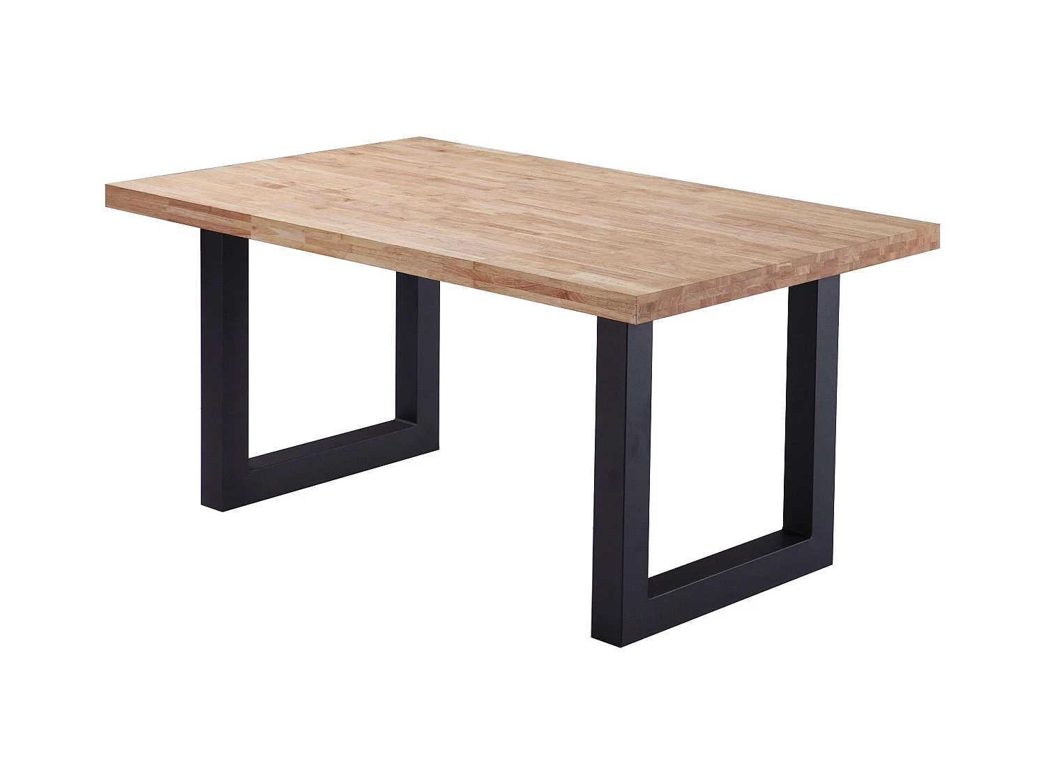 Mesa comedor Loft roble nordish y negro con 2 bancos madera y metal