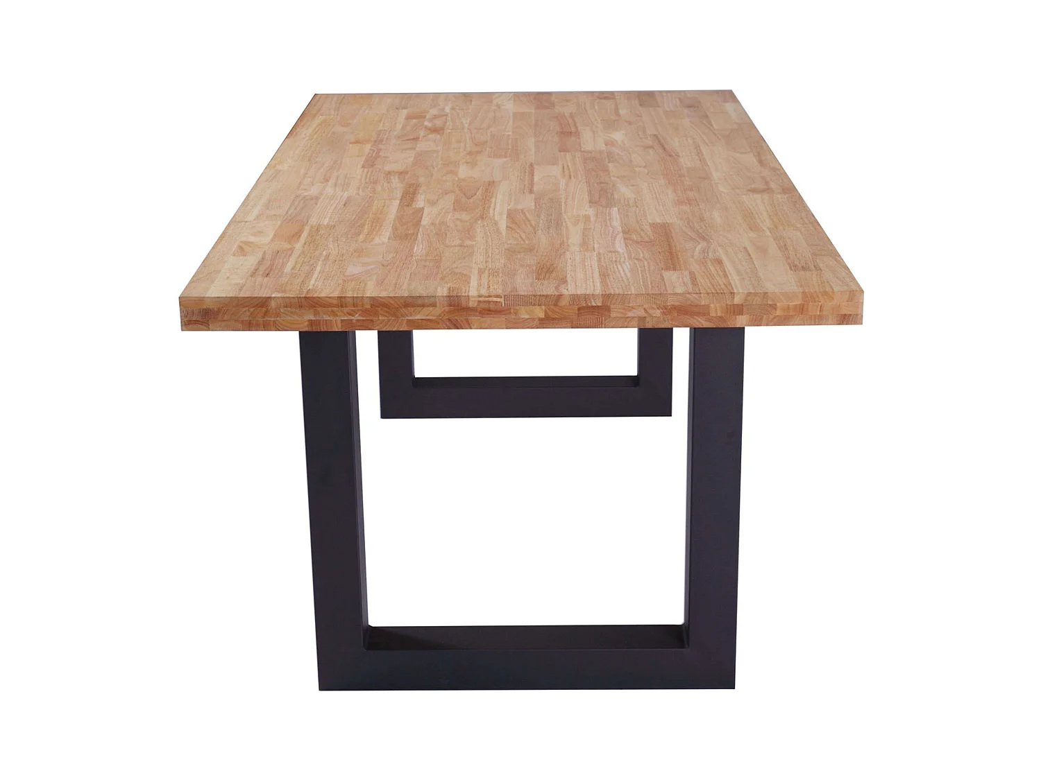 Mesa comedor Loft roble nordish y negro con 2 bancos madera y metal