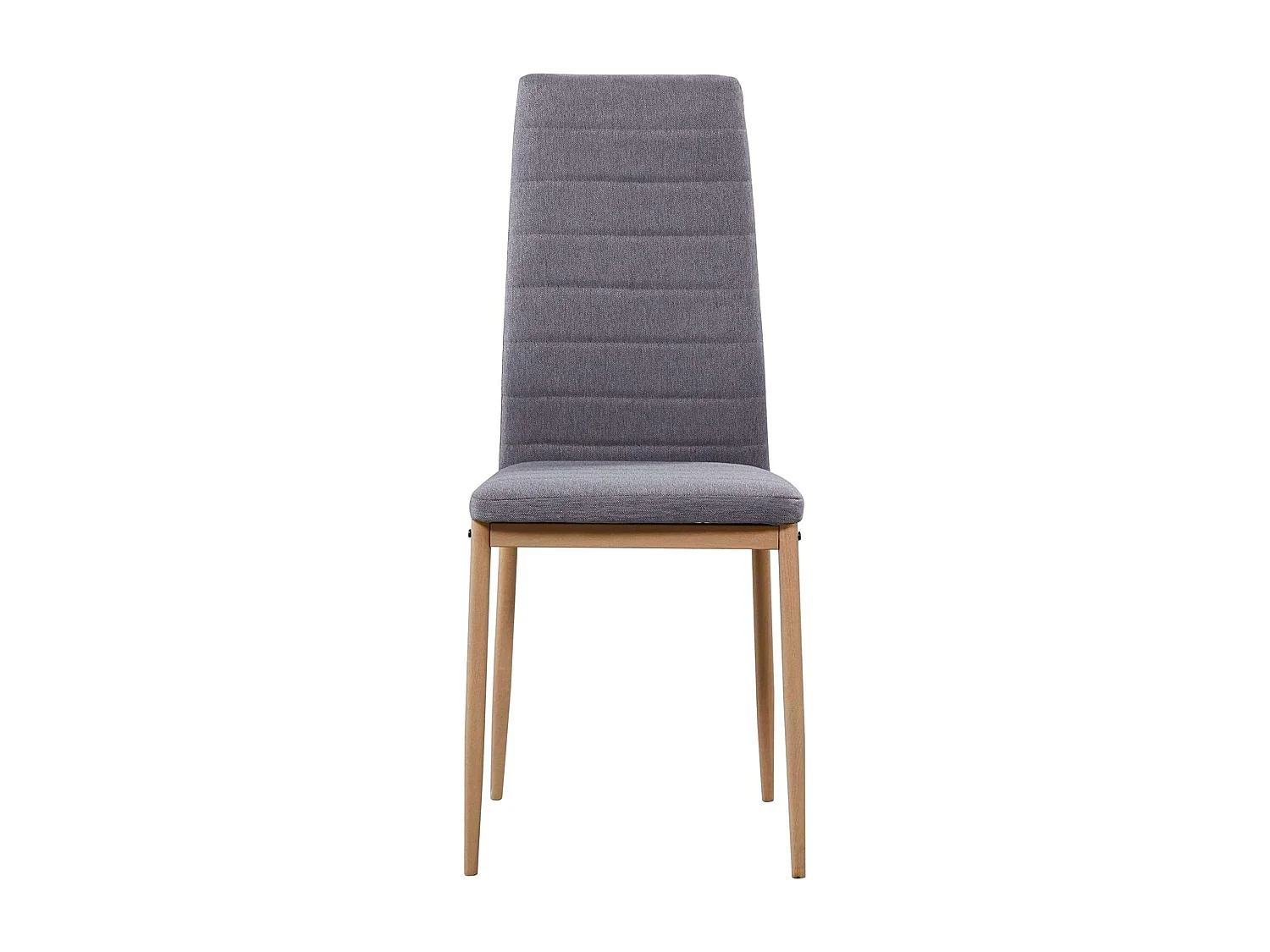 Mesa Cristal + 4 Sillas Gris Tela Comedor Nórdico Patas Metal Efecto Madera