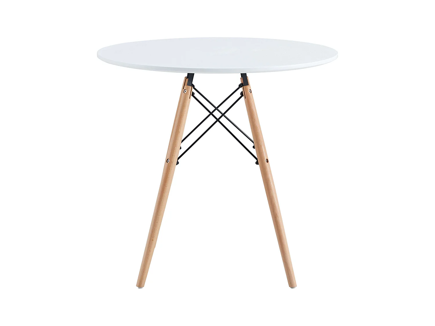 Conjunto Mesa Redonda Tower Cocina 2 Sillas Vintage Nórdico Blanco y Roble