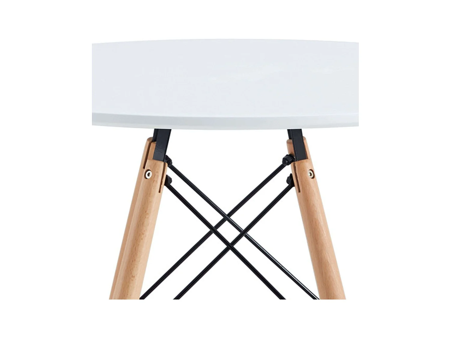 Conjunto Mesa Redonda Tower Cocina 2 Sillas Vintage Nórdico Blanco y Roble