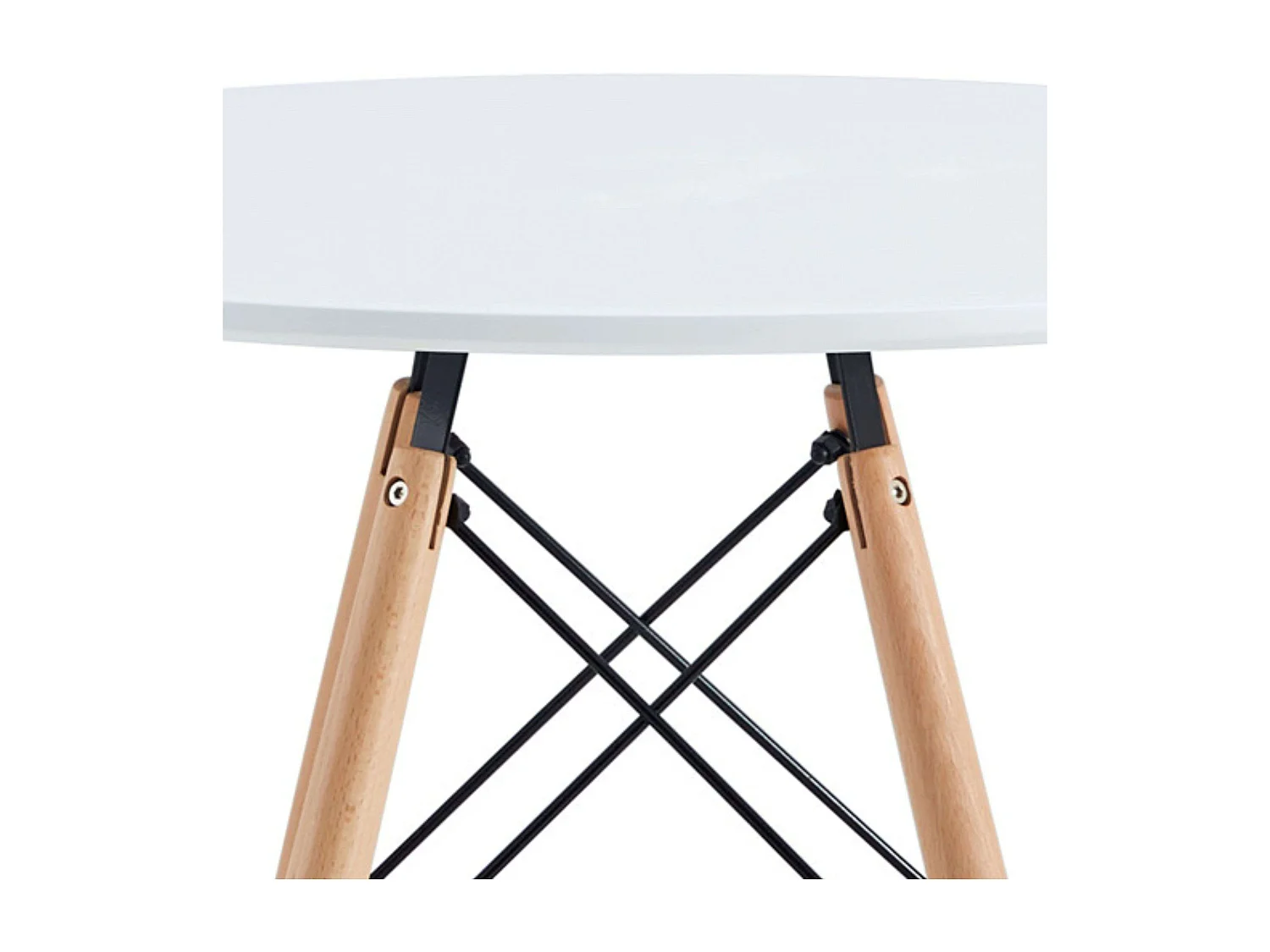Conjunto Mesa Redonda Tower Cocina 2 Sillas Vintage Nórdico Blanco y Roble
