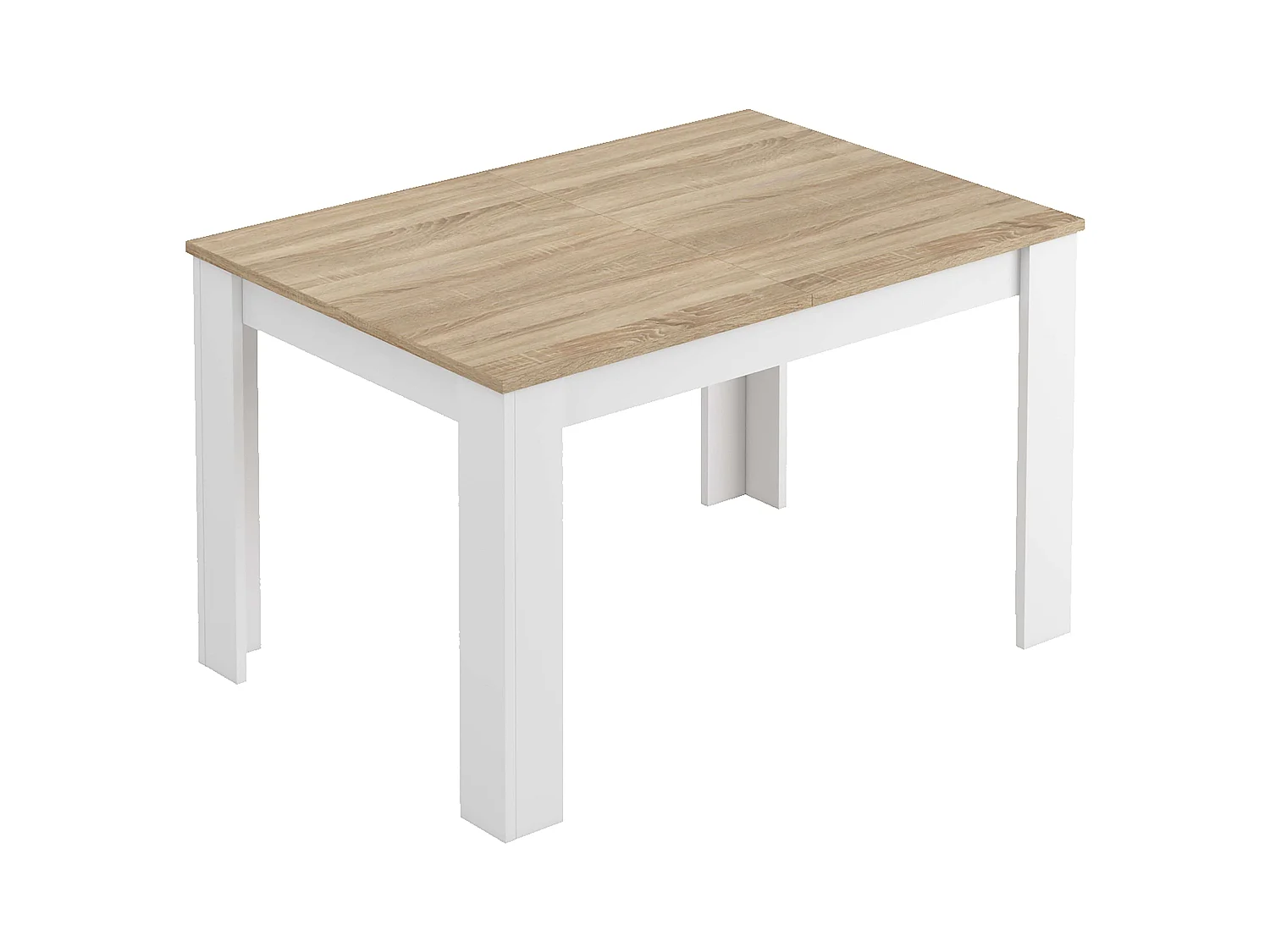 Conjunto Mesa y 4 Sillas Nórdico Blanco Mate, Roble Canadian