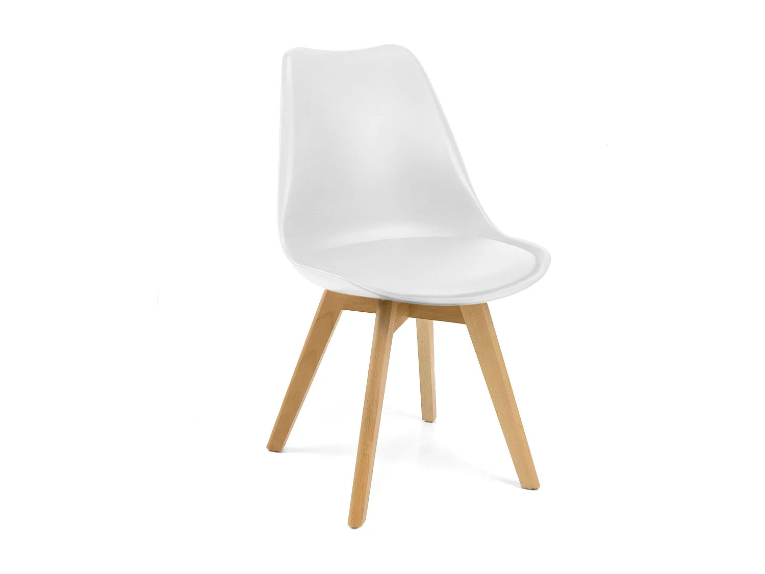 Conjunto Mesa y 4 Sillas Nórdico Blanco Mate, Roble Canadian