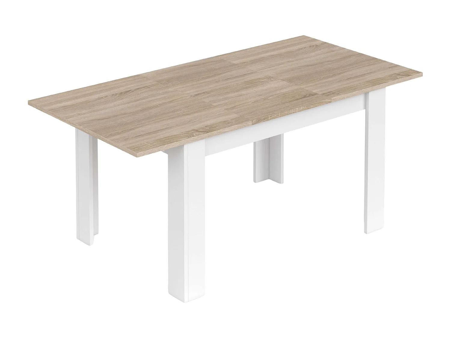 Conjunto Mesa y 4 Sillas Nórdico Blanco Mate, Roble Canadian