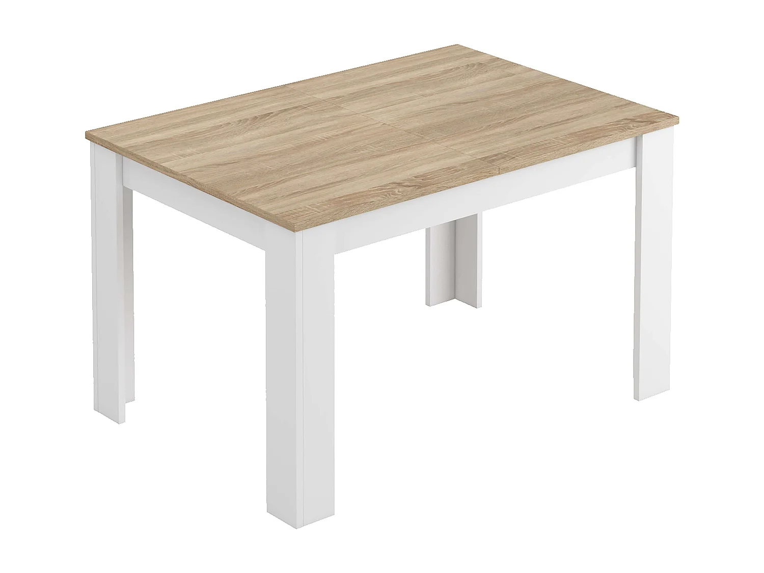 Conjunto Mesa y 4 Sillas Nórdico Blanco Mate, Roble Canadian