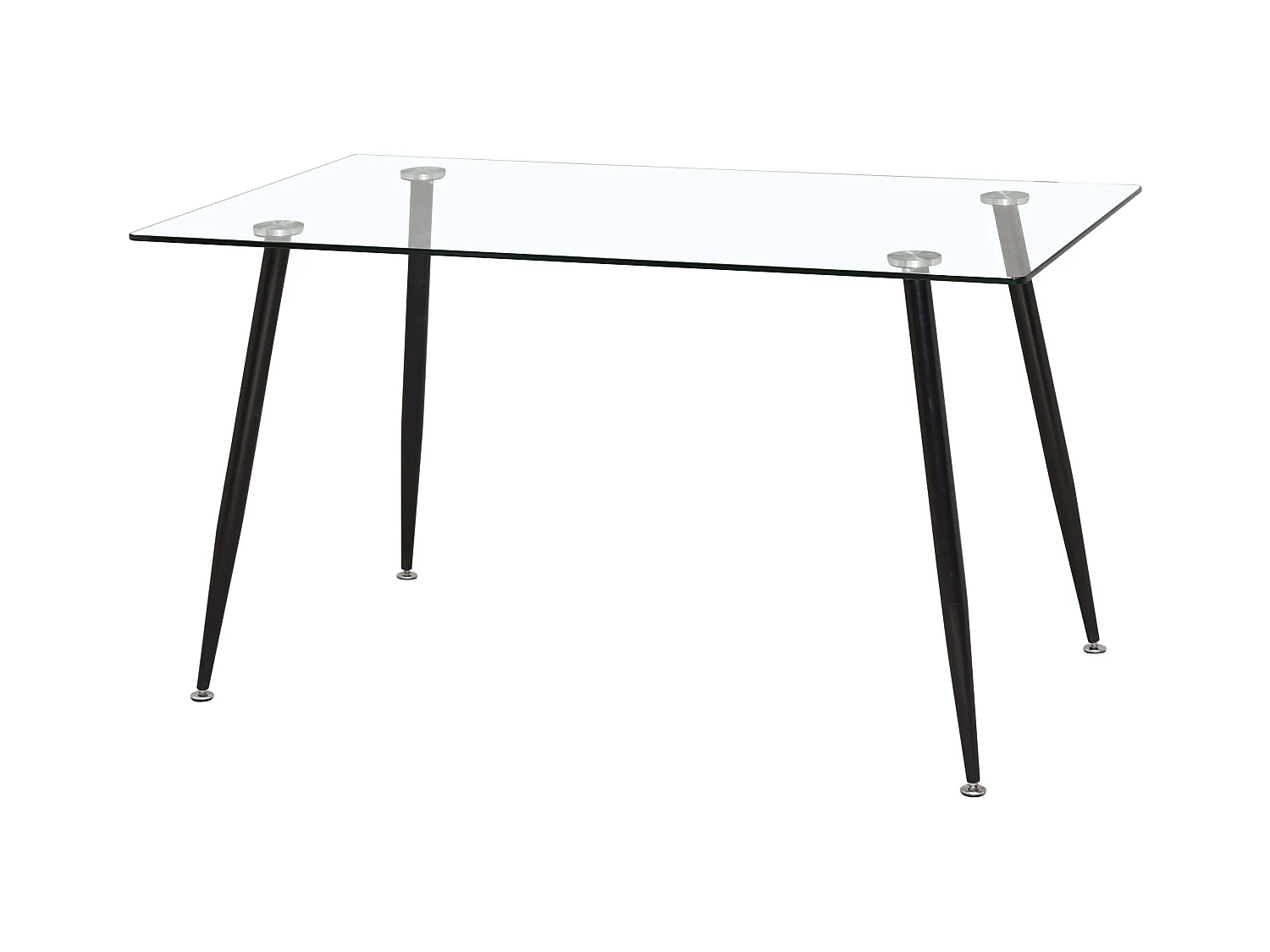 Pack Mesa Fija Cristal + 4 Sillas Modernas Negro