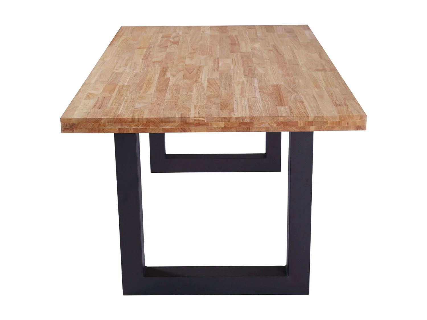 Pack Mesa Loft Industrial Roble/Negro + 4 Sillas Nórdicas Blanco/Roble