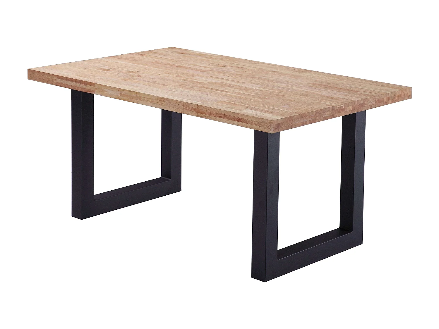 Pack Mesa Loft Industrial Roble/Negro + 4 Sillas Nórdicas Blanco/Roble