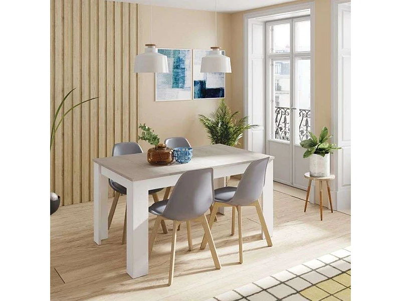 Pack Mesa 4 Sillas Nórdico Gris Cemento Estilo Moderno