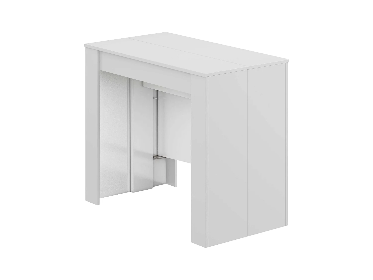 Pack comedor mesa ext. 51 a 237 cm y 4 sillas Meli en blanco y gris