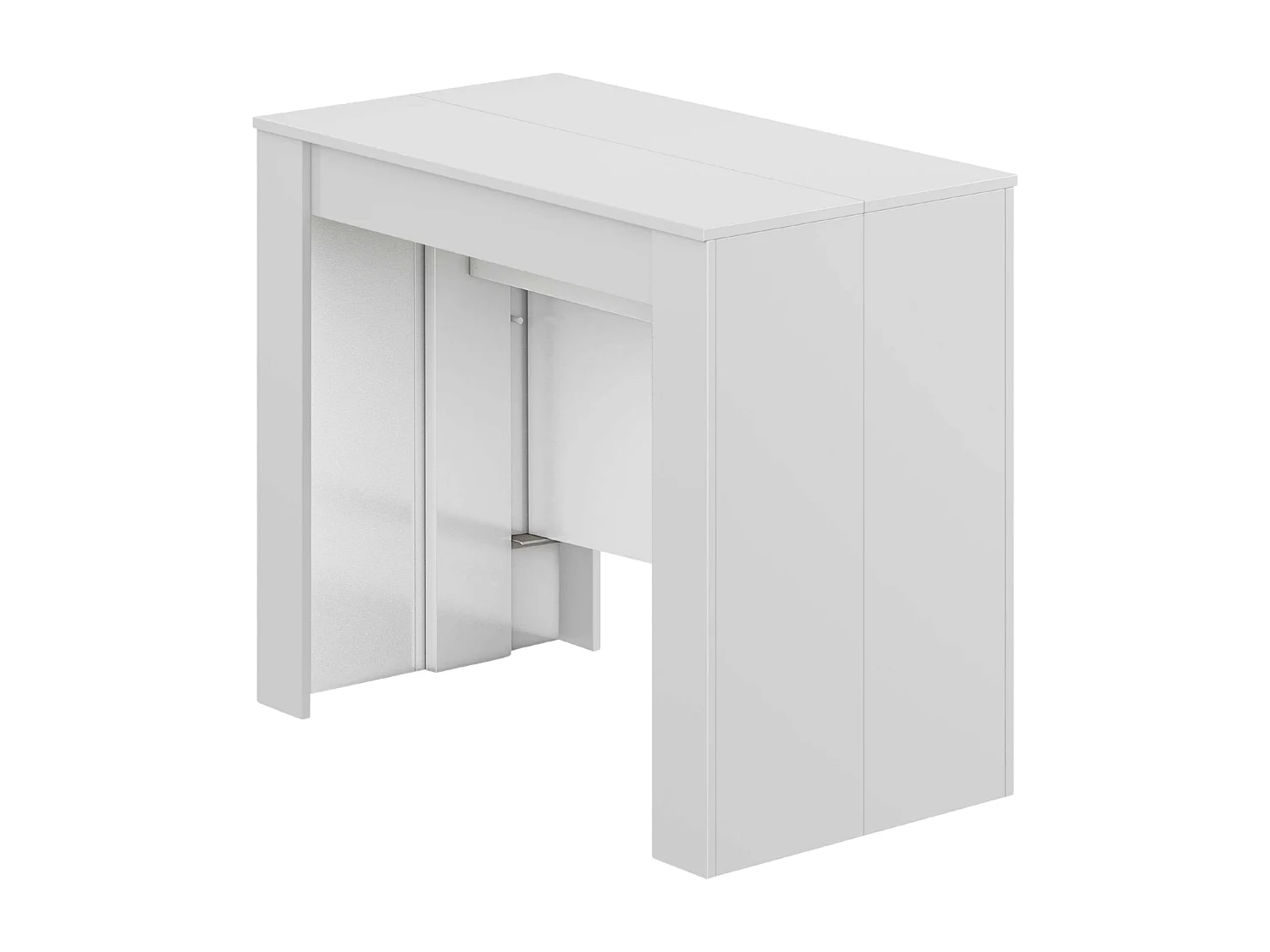 Pack comedor mesa ext. 51 a 237 cm y 4 sillas Meli en blanco y gris