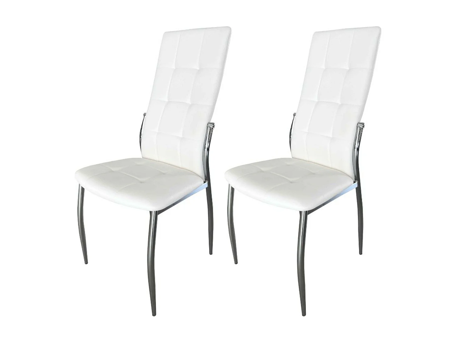 Pack 2 Sillas Comedor Laci Moderno Polipiel Cromadas 101x51x45 cm