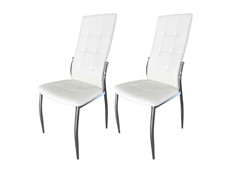 Pack 2 Sillas Comedor Laci Moderno Polipiel Cromadas 101x51x45 cm