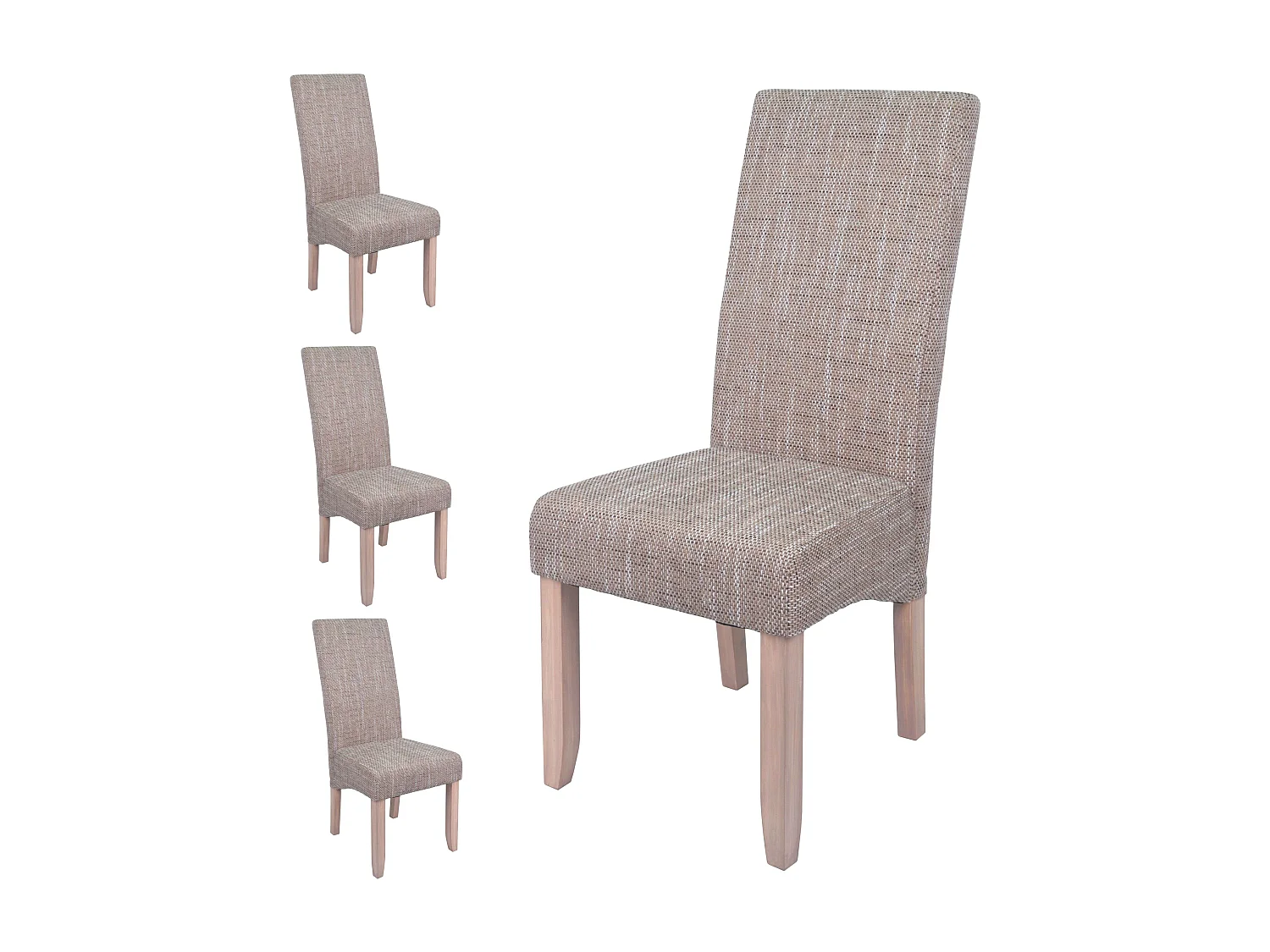 Pack 4 Sillas Salón Comedor Contemporáneo Arena Tapizadas 108x47x62 cm