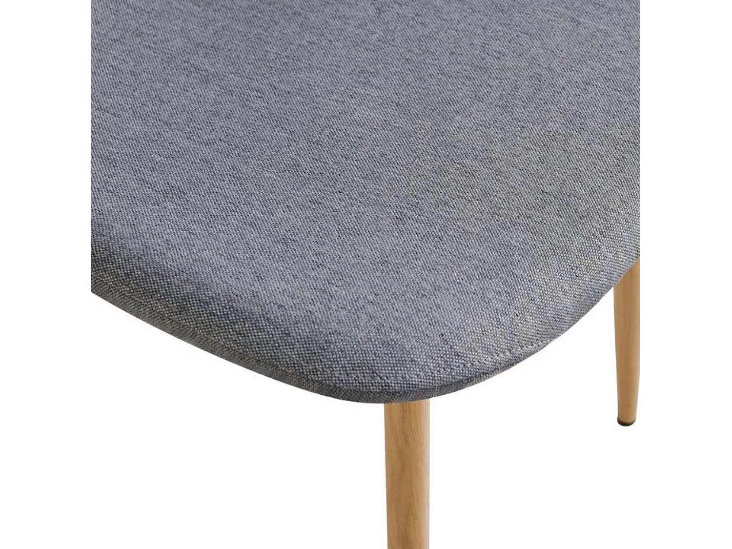 Pack 2 Sillas James Comedor Acero y Polipiel Gris Asiento tapiz. poliéster