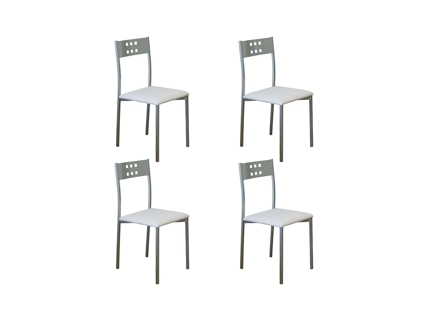 Pack 4 Sillas Costa Metal Polipiel Comedor Moderno 86x47x41 cm