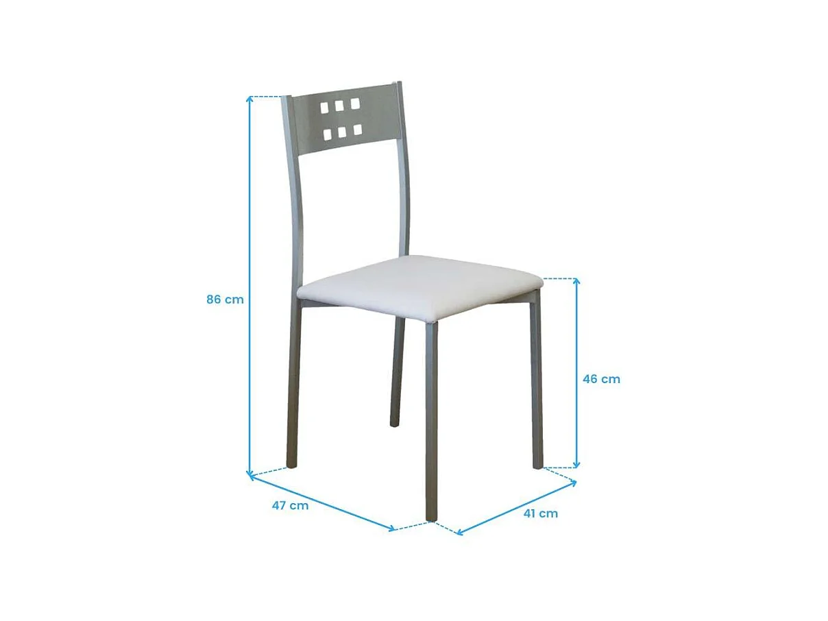 Pack 4 Sillas Costa Metal Polipiel Comedor Moderno 86x47x41 cm