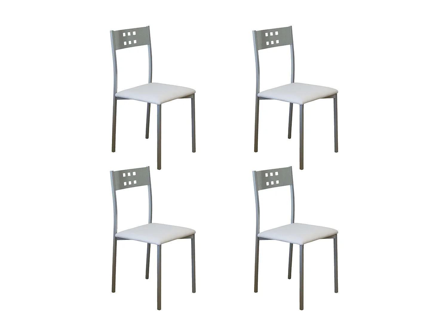 Pack 4 Sillas Costa Metal Polipiel Comedor Moderno 86x47x41 cm