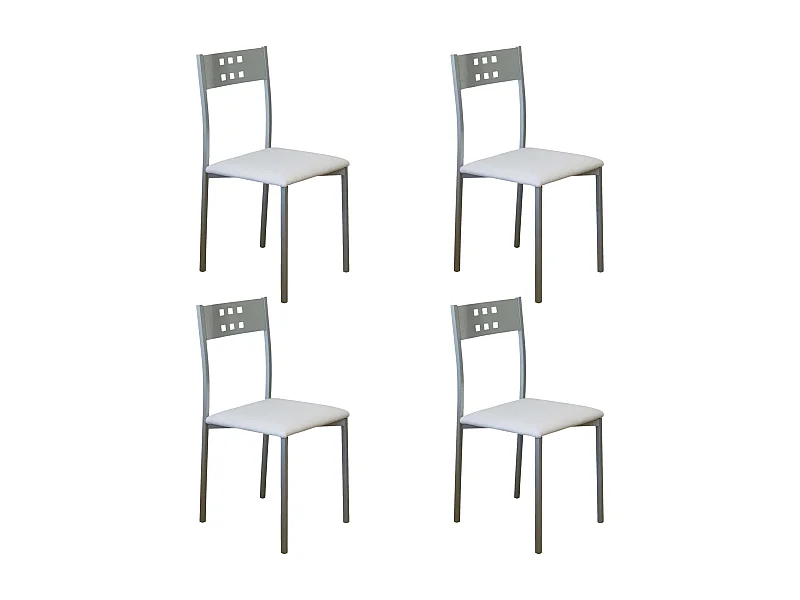 Pack 4 Sillas Costa Metal Polipiel Comedor Moderno 86x47x41 cm