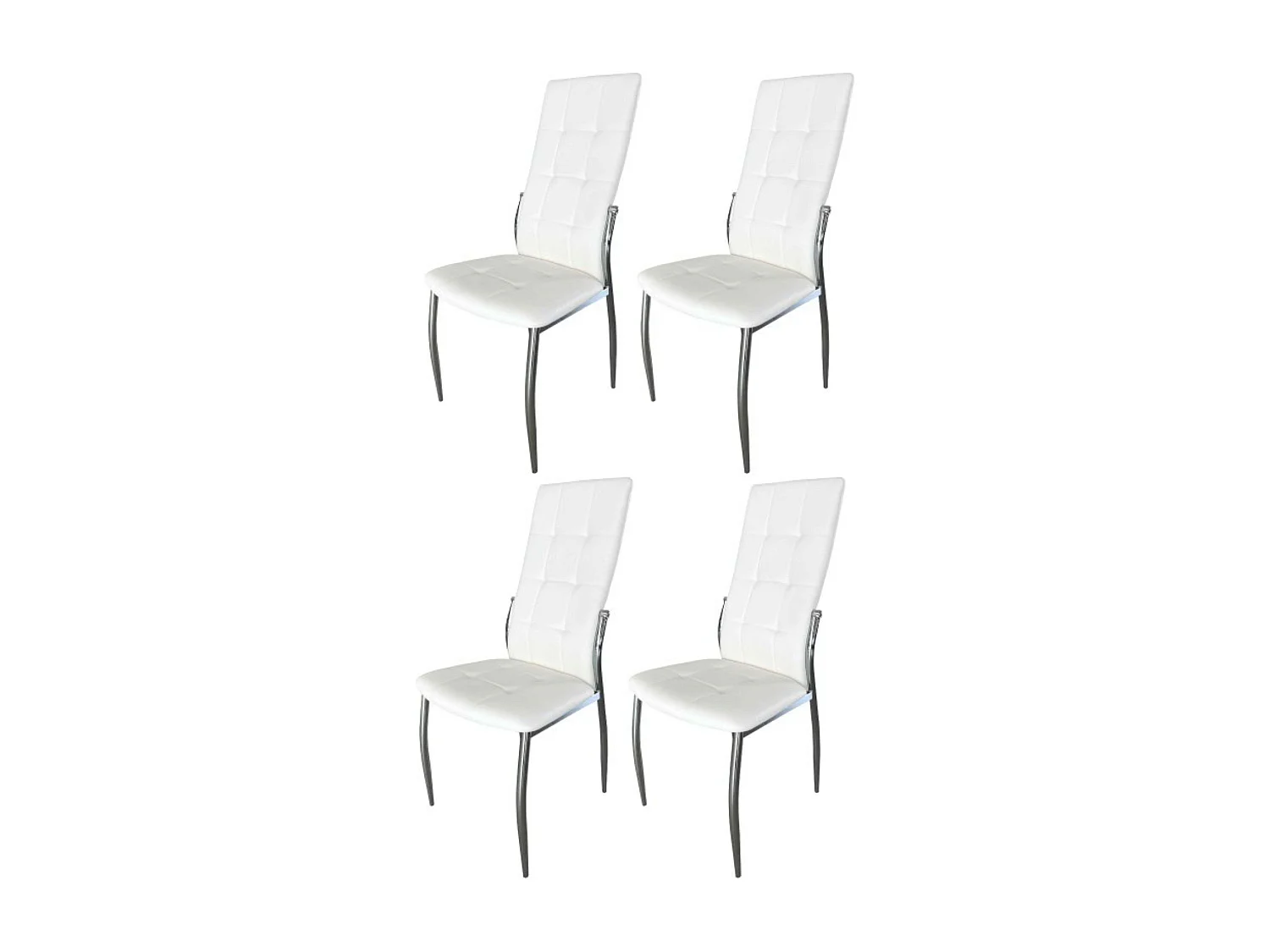 Pack 4 Sillas Comedor Laci Mod. Polipiel Cromadas 101x51x45 cm