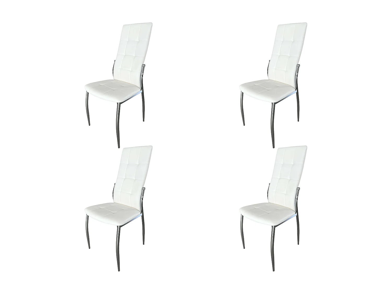 Pack 4 Sillas Comedor Laci Mod. Polipiel Cromadas 101x51x45 cm