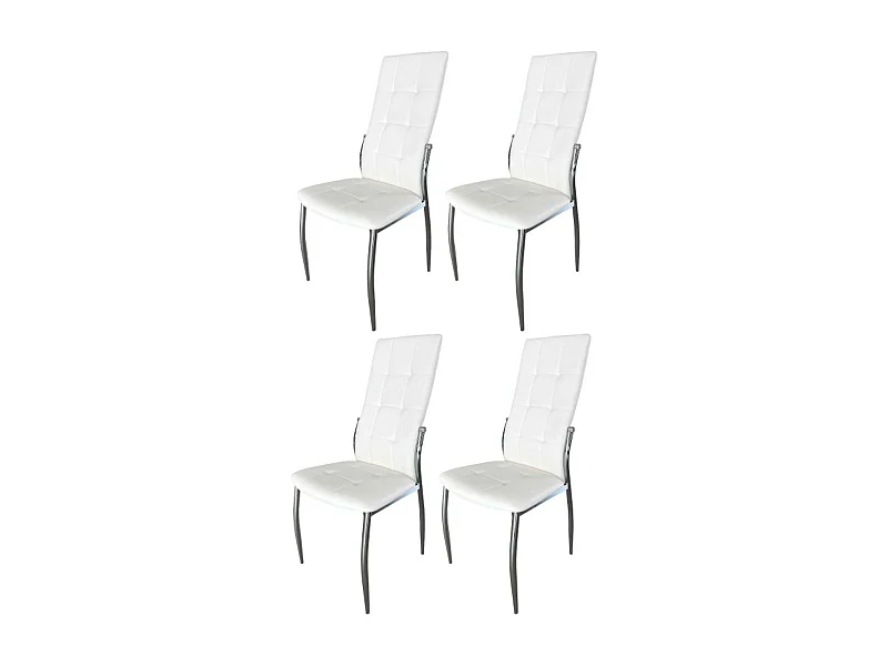 Pack 4 Sillas Comedor Laci Mod. Polipiel Cromadas 101x51x45 cm
