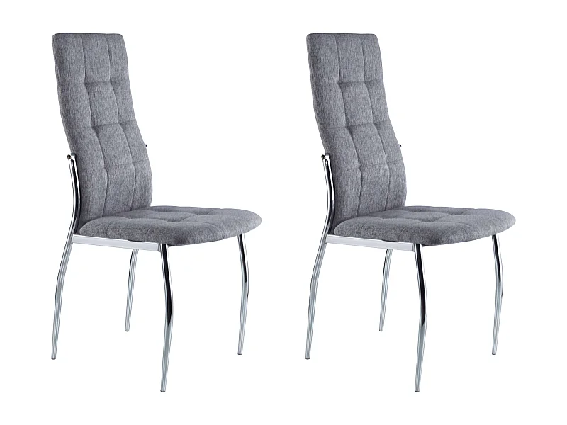 Pack 2 Sillas Comedor Dest Moderno Tapizadas Patas Metal Gris