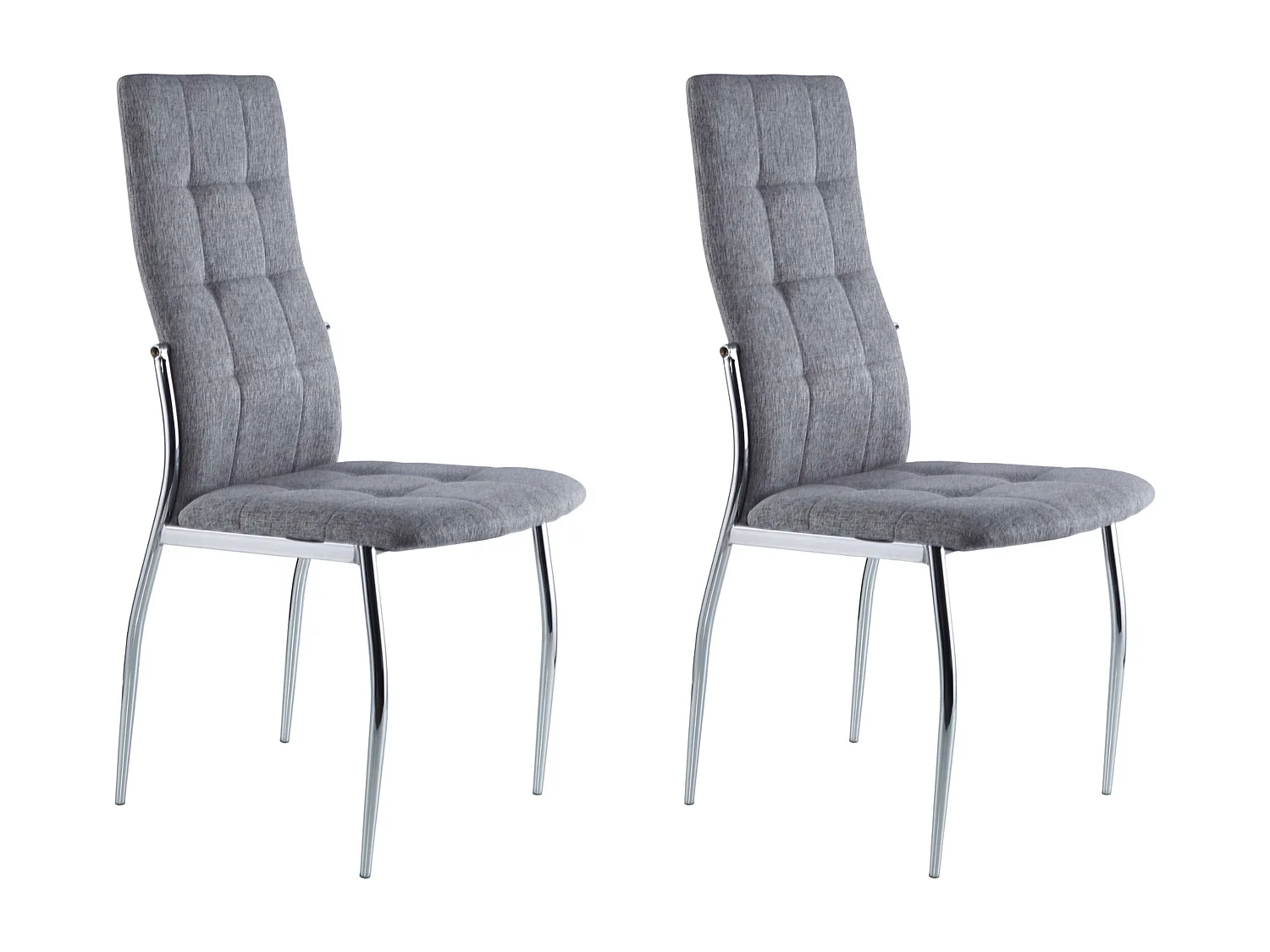 Pack 2 Sillas Comedor Dest Moderno Tapizadas Patas Metal Gris