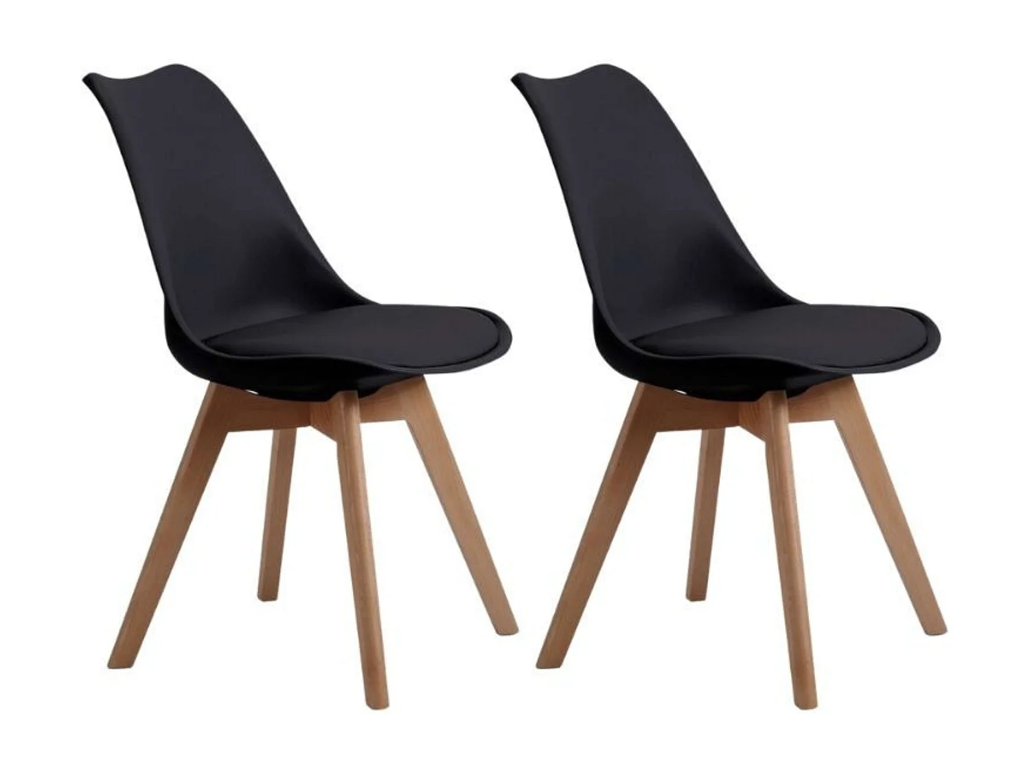 Pack 2 sillas Bistro Comedor Negra 84x54x48 cm