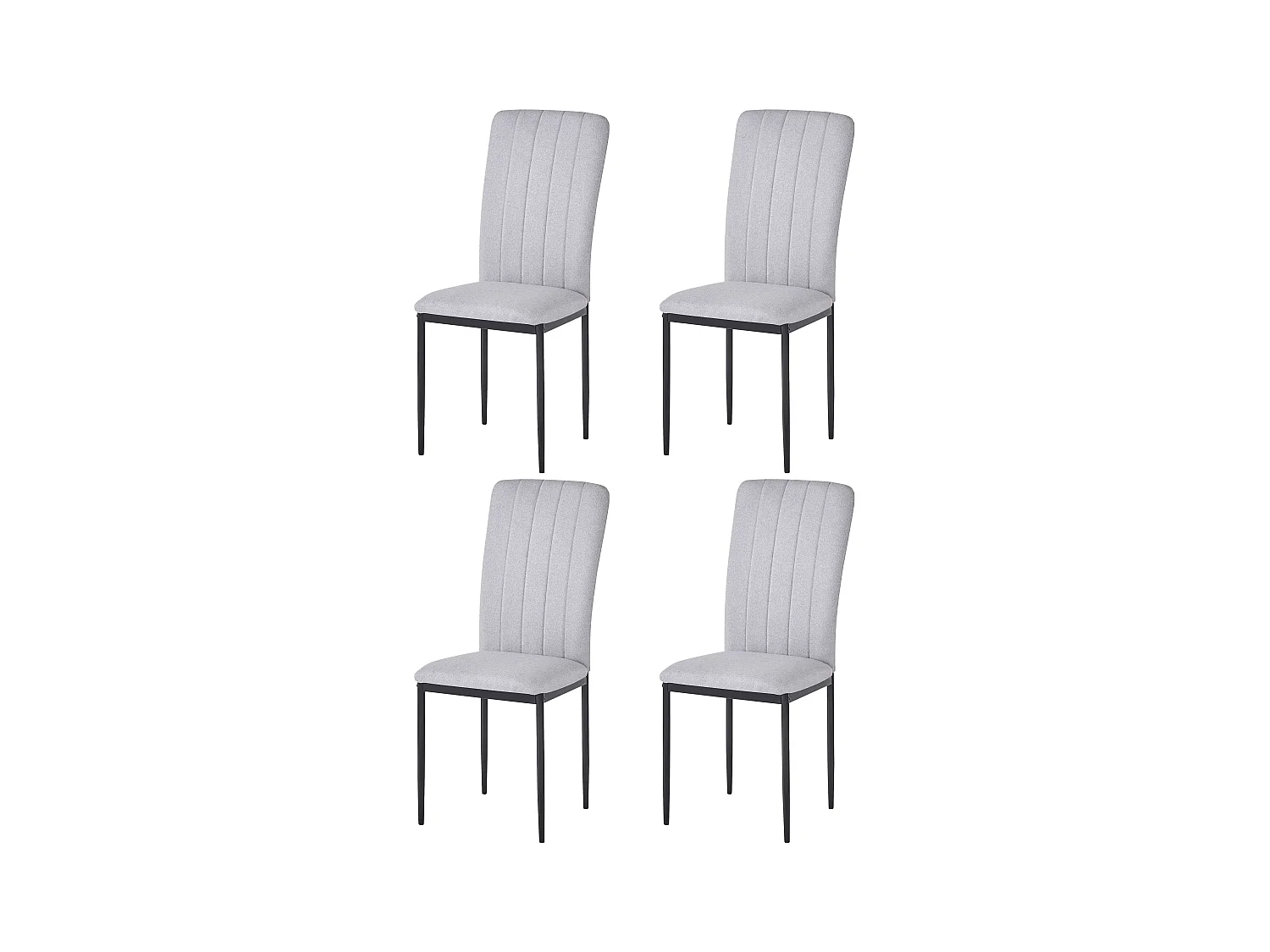 Pack 4 Sillas Comedor Trenton Contemporáneo Gris Ceniza