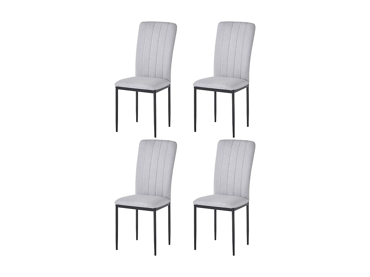 Pack 4 Sillas Comedor Trenton Contemporáneo Gris Ceniza