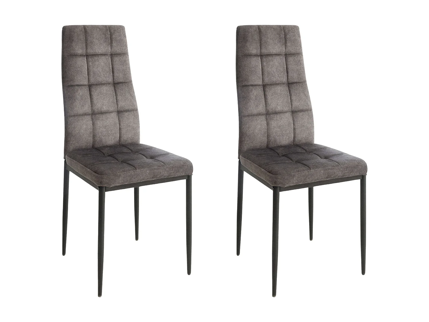 Pack 2 Sillas Comedor Denia Contemporáneas Tela/Terciopelo Gris 42x98x48 cm
