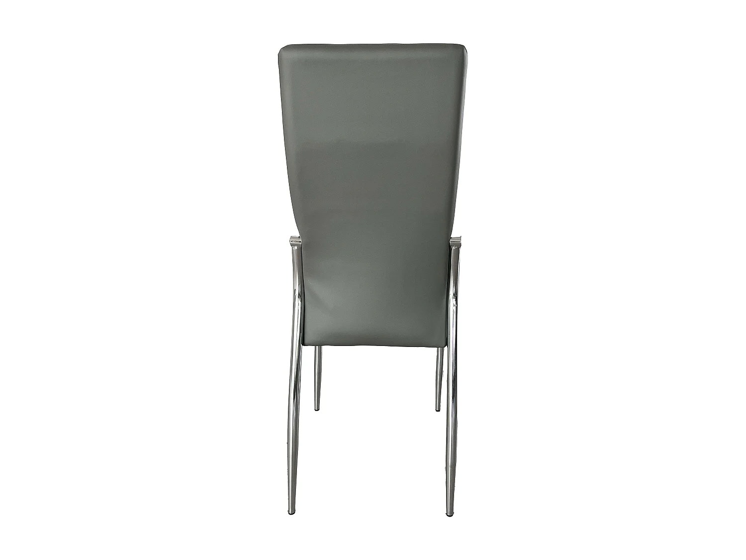 Pack de 4 Sillas de Comedor Salón Laci, Polipiel Cromadas Gris 45x101x51 cm