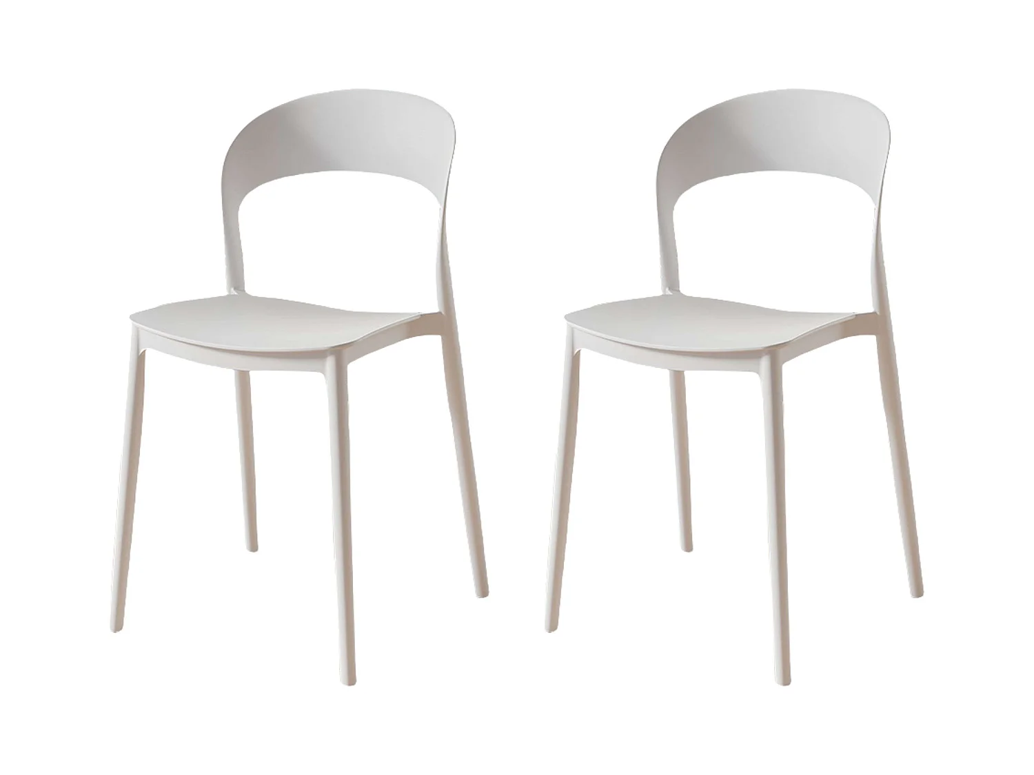 Pack 2 Sillas Cocina Princeton Respaldo Redondeado Blanco Moderno