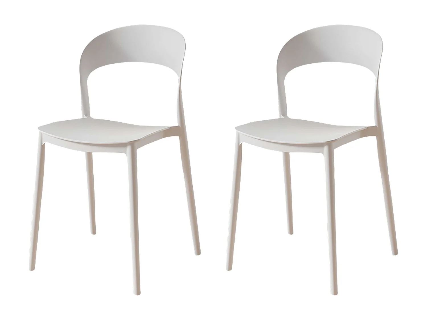 Pack 2 Sillas Cocina Princeton Respaldo Redondeado Blanco Moderno