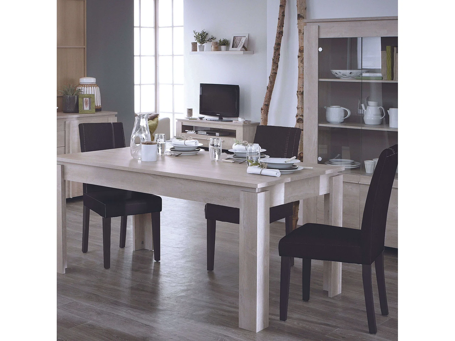 Pack 4 Sillas Comedor Guevara Negro Mate Castaño