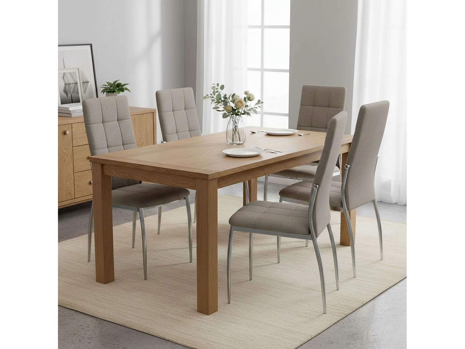 Pack 4 Sillas Salón Comedor Jana Estilo Moderno Marrón