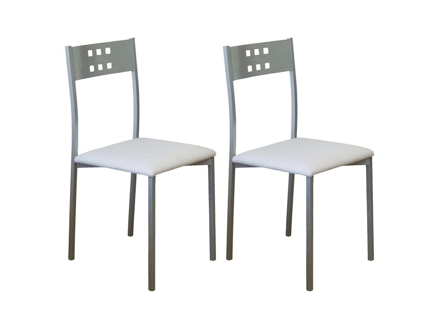 Pack 2 Sillas Costa Metal Polipiel Cocina Comedor Moderno 86x47x41 cm