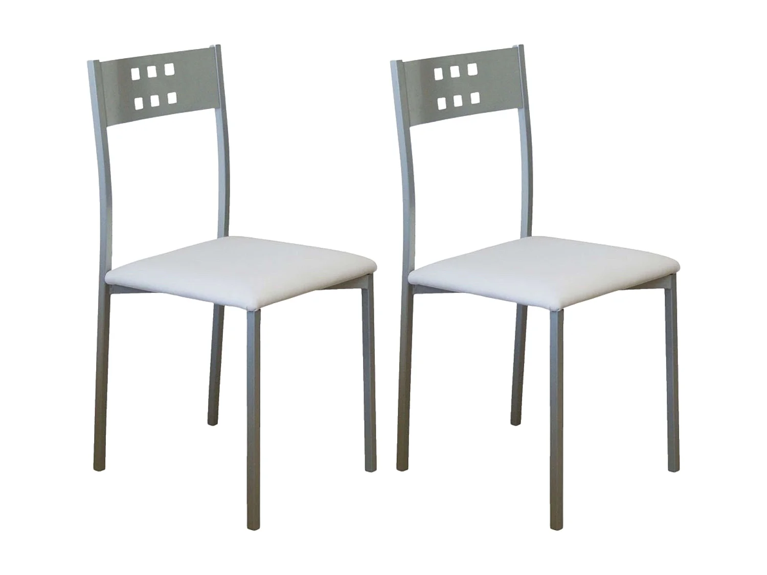 Pack 2 Sillas Costa Metal Polipiel Cocina Comedor Moderno 86x47x41 cm