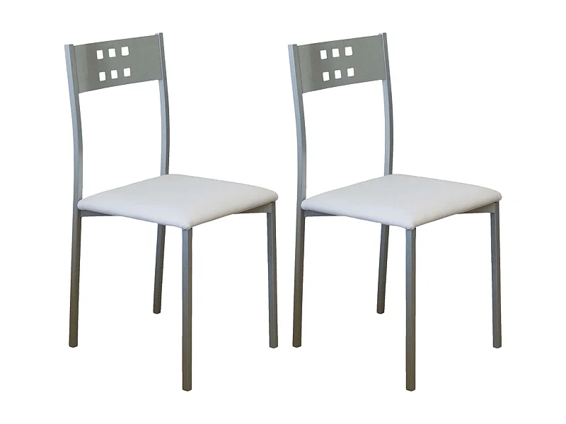 Pack 2 Sillas Costa Metal Polipiel Cocina Comedor Moderno 86x47x41 cm