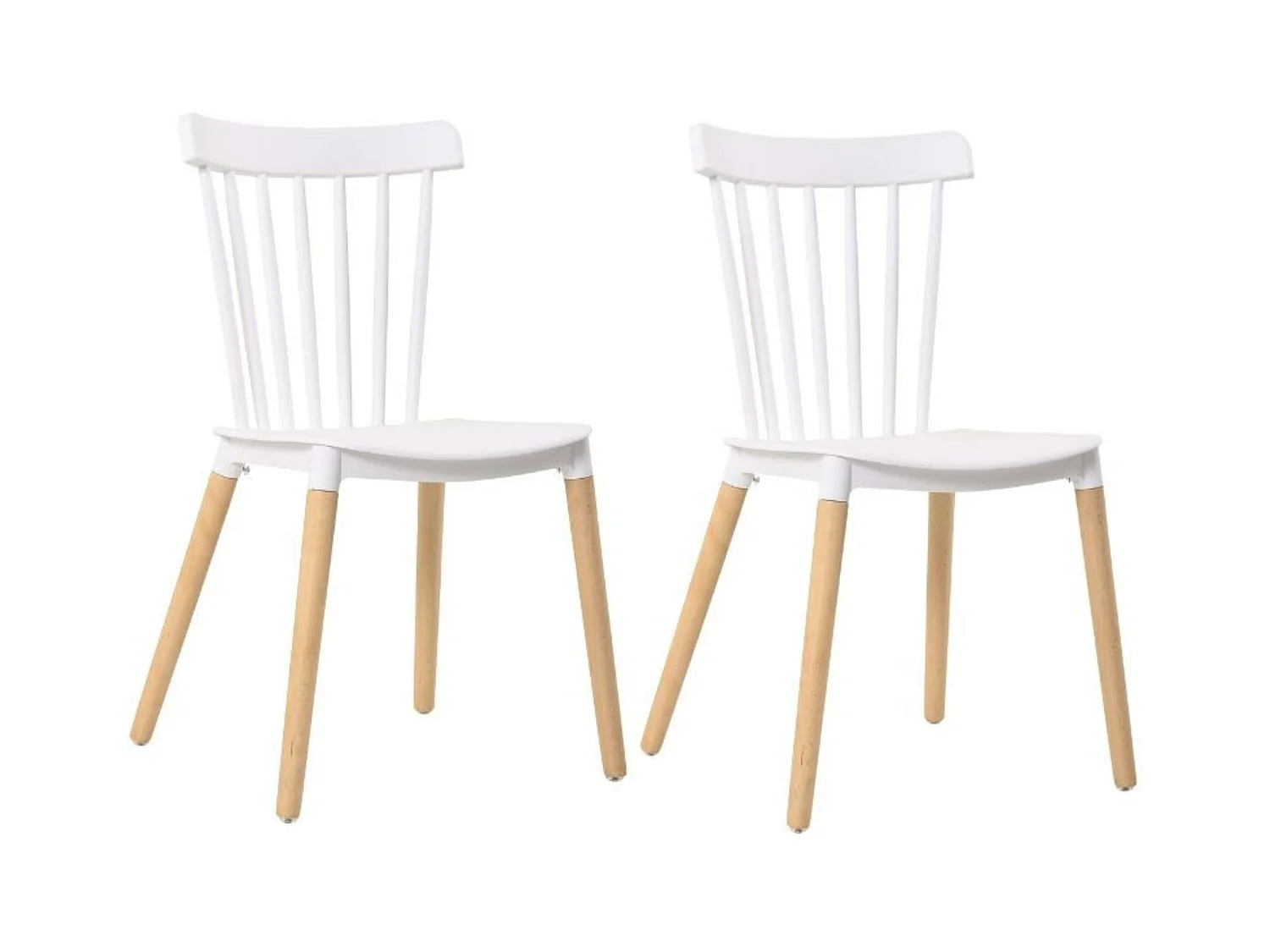 Pack 2 sillas Alna salón comedor cocina respaldo barras blanco pata haya