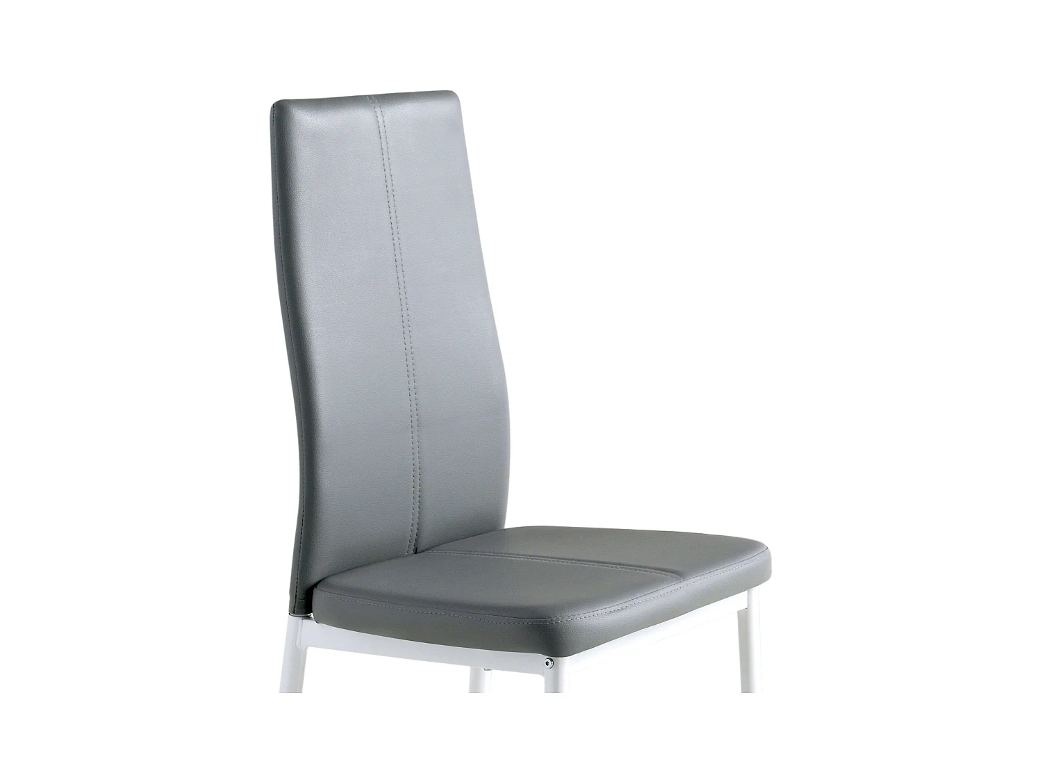 Pack de 4 Sillas de Comedor Salón Laci, Polipiel Cromadas Gris 45x101x51 cm