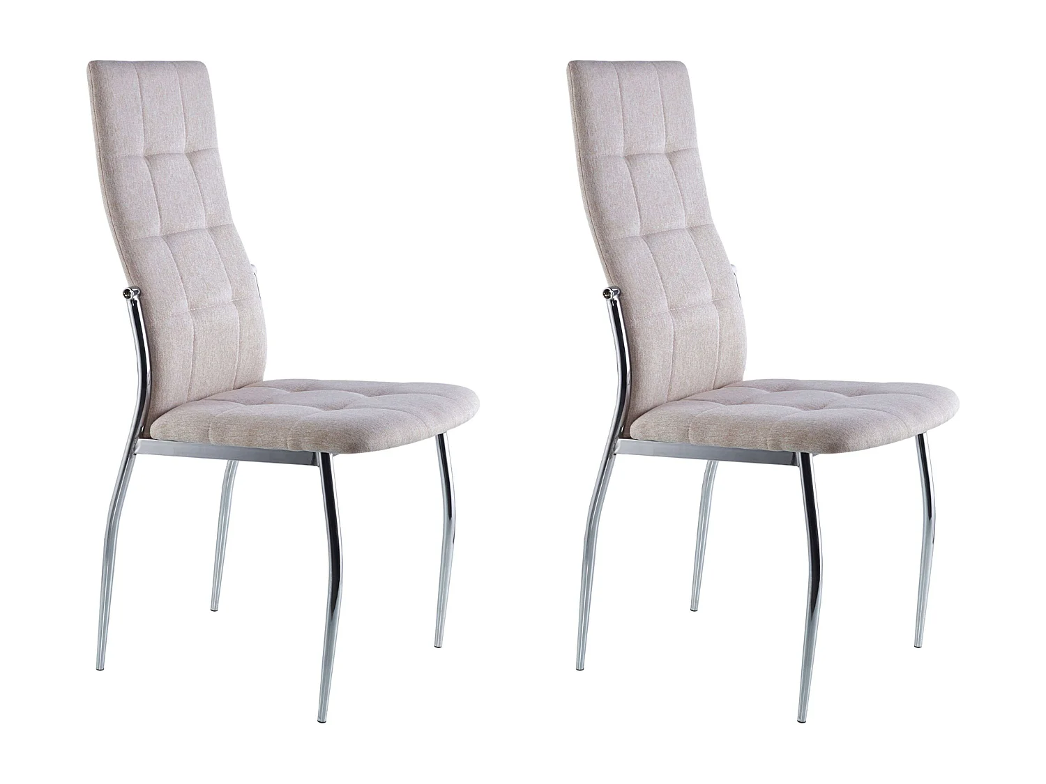 Pack 2 Sillas Comedor Estilo Moderno Tapizadas Patas Metal Beige