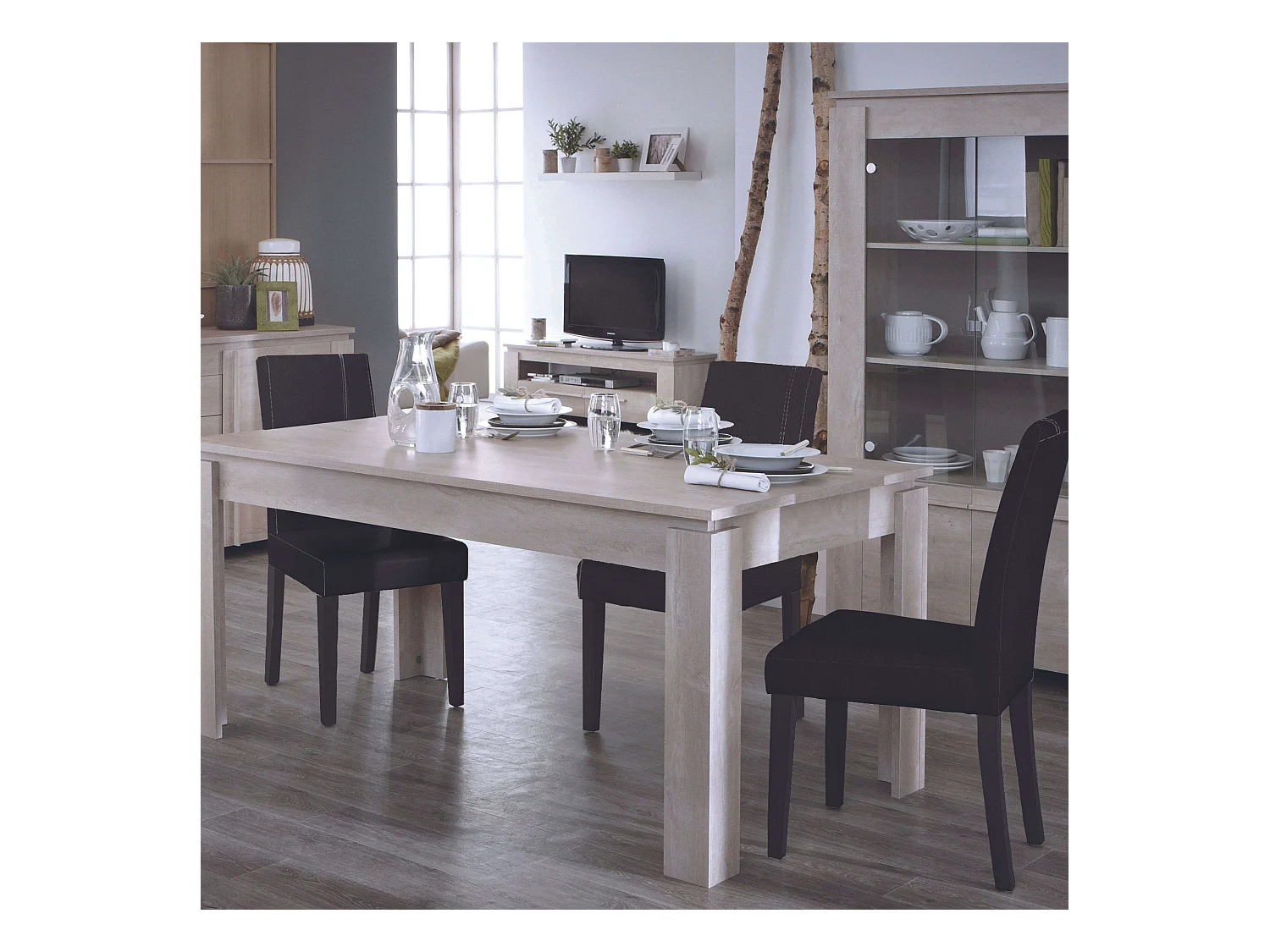 Pack 2 Sillas Comedor Guevara Negro Mate y Castaño