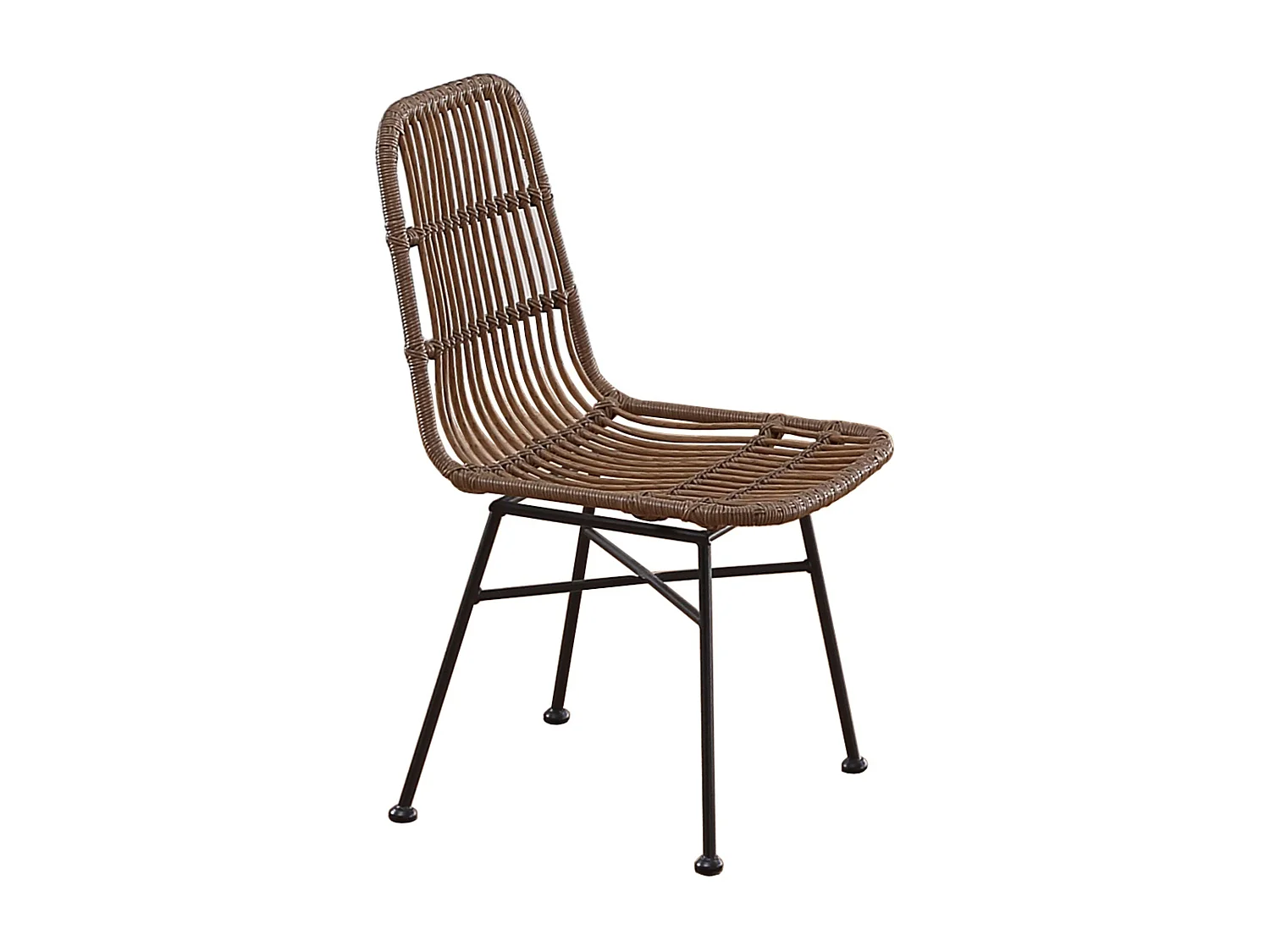 Pack 2 Sillas Comedor Thai Industrial Marrón/Negro Rattán 44x84x47 cm