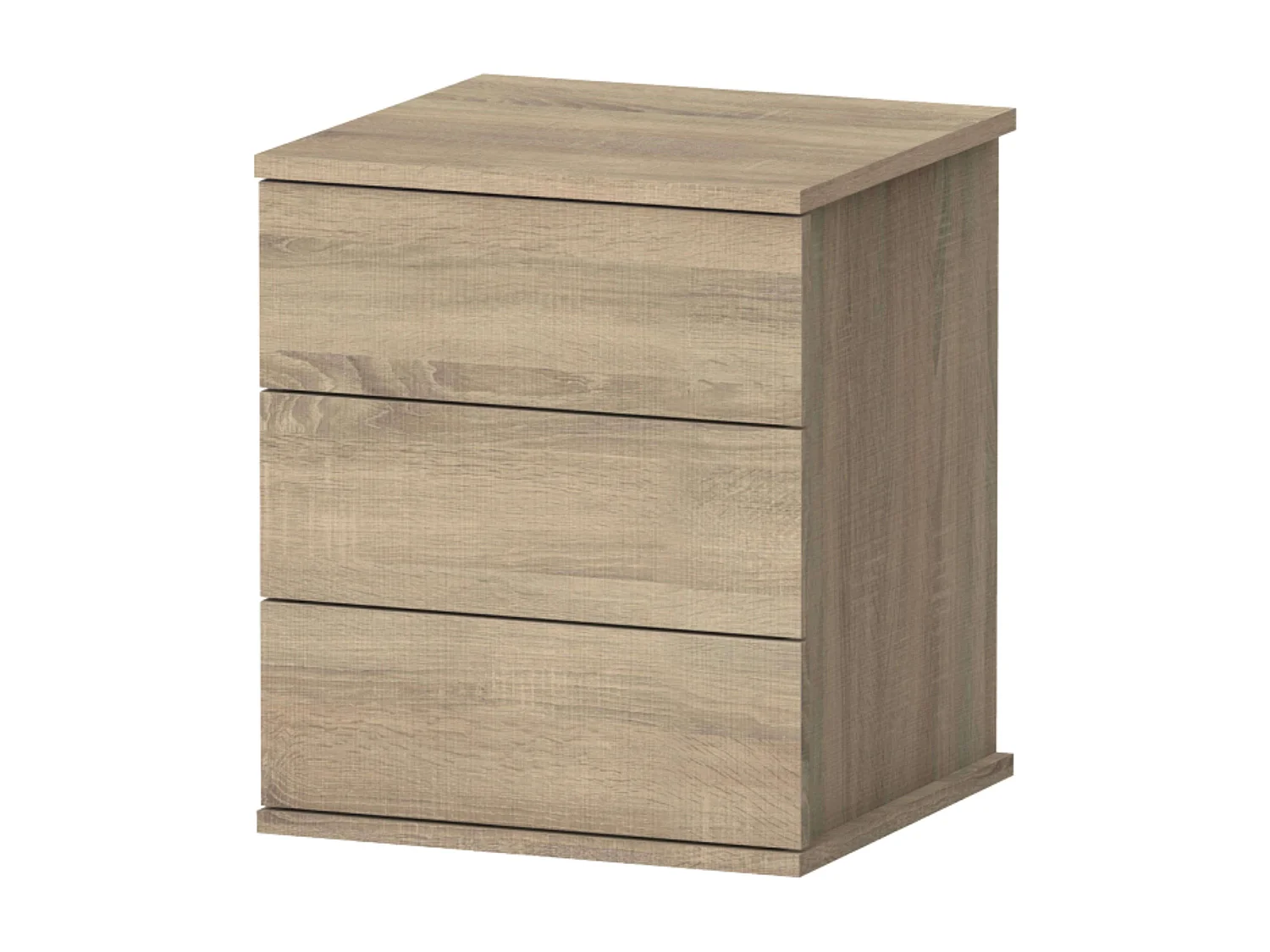 Mesita Noche Dana Roble Cambrian 3 Cajones Dormitorio 49x41x40 cm